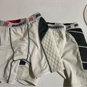 Men's Marucci White Baseball Compression Shorts Mens Small - 2 pairs